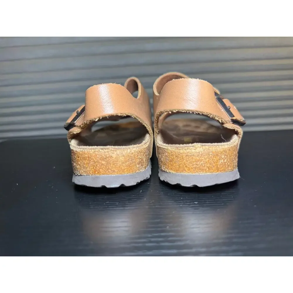 Birkenstock Milano Oiled Leather Brown Slingback Sandals EU 38 US Women 7 Men 5